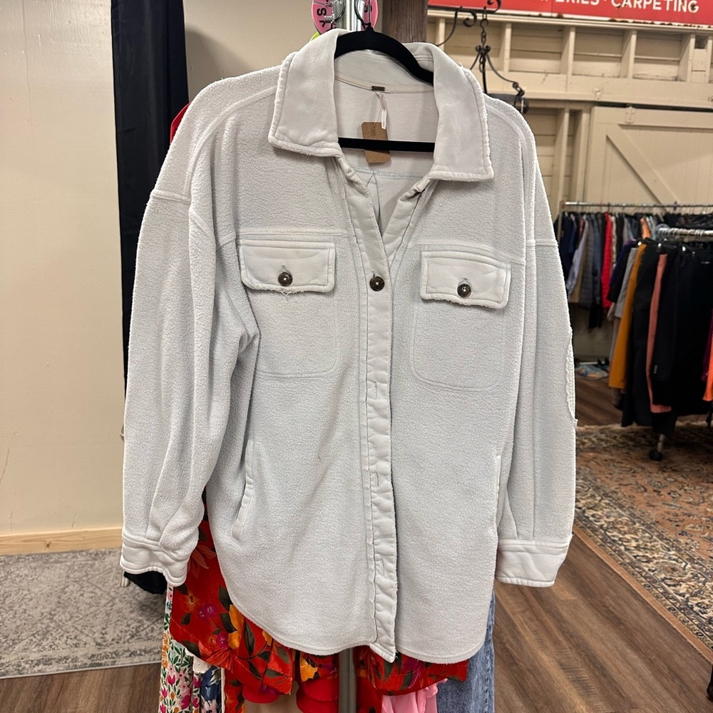 Free People Ruby Jacket very light blue almost white in color